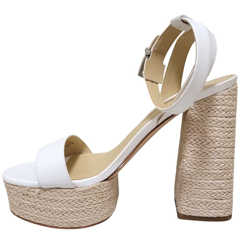 MICHAEL Michael Kors Ashton Platform Espadrille Strappy Sandals Sz US 8.5M White - Picture 3 of 6